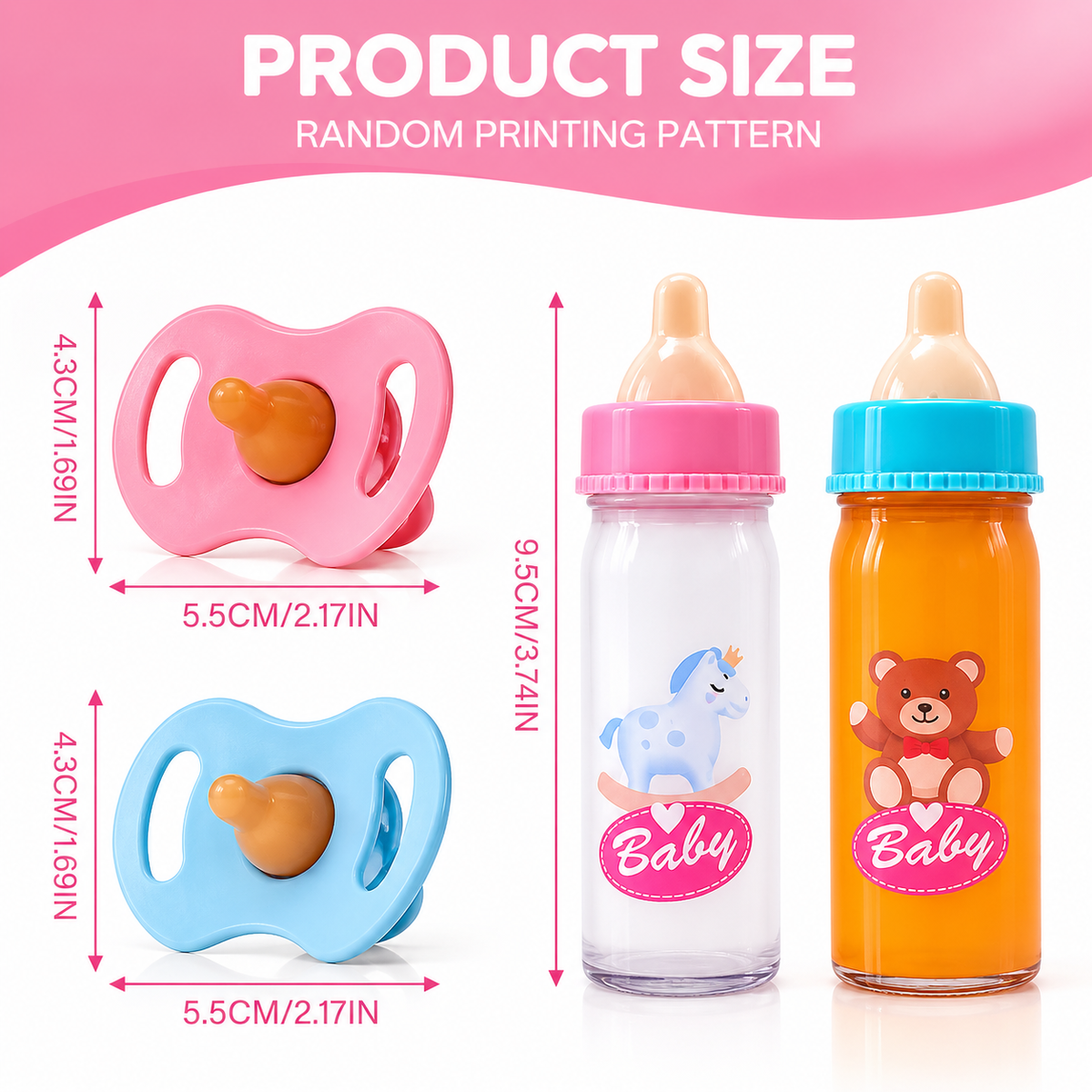 Magic Baby Bottle Toy Set, Doll Accessories, Simulated Juice/Milk Bottle Toy, Feeding Accessories