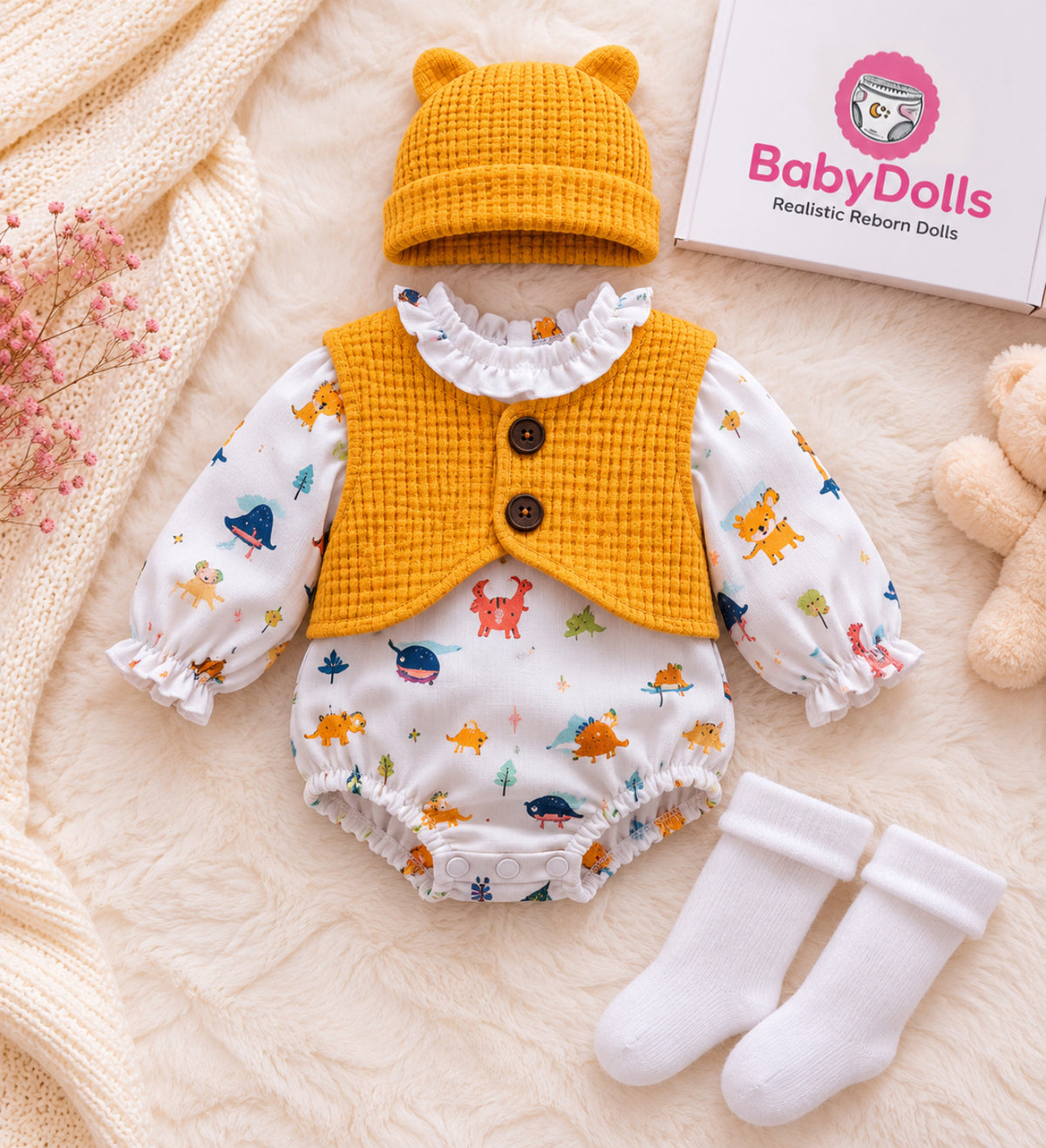 33cm Reborn Doll Outfit – 3-Piece Set in Various Styles