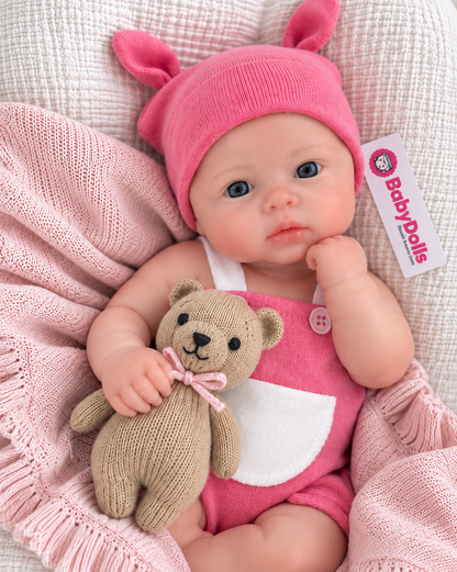 33cm Full Body Silicone Reborn Doll – Realistic Baby Doll – Girl (Elsie)