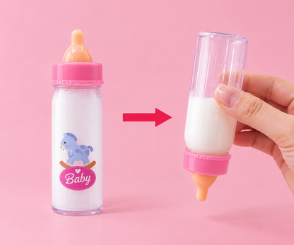 Magic Baby Bottle Toy Set, Doll Accessories, Simulated Juice/Milk Bottle Toy, Feeding Accessories