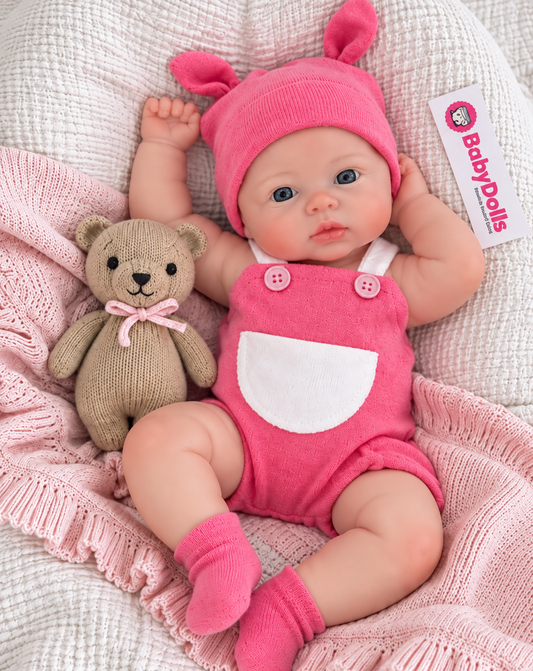 33cm Full Body Silicone Reborn Doll – Realistic Baby Doll – Girl (Elsie)