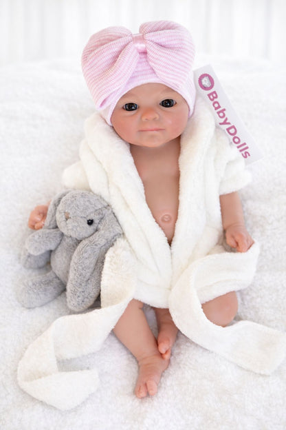 33cm Full Body Silicone Reborn Doll – Realistic Baby Doll – Girl (Bia)